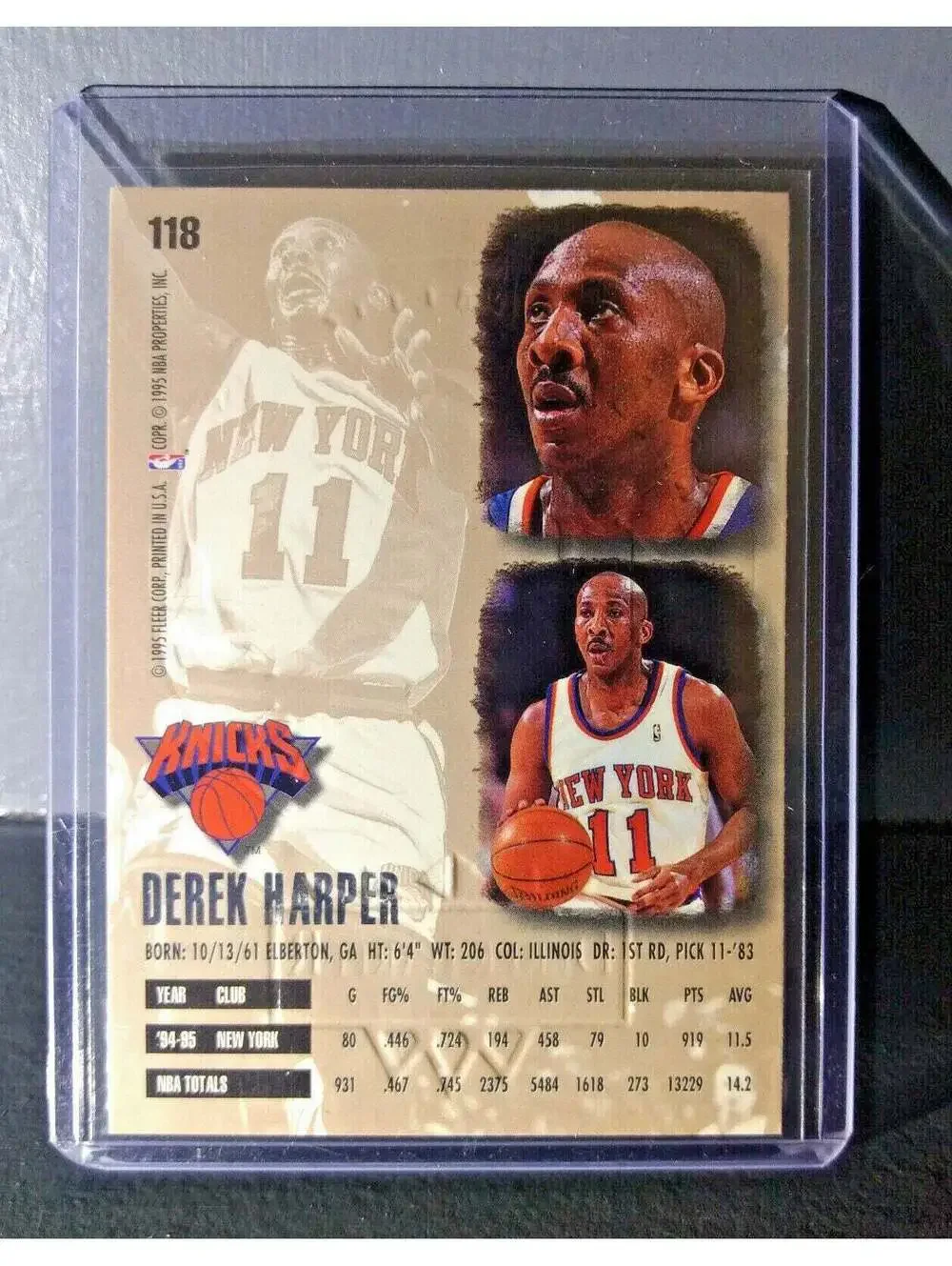 1995-96 Derek Harper Fleer Ultra Gold Medallion #118 Basketball Card